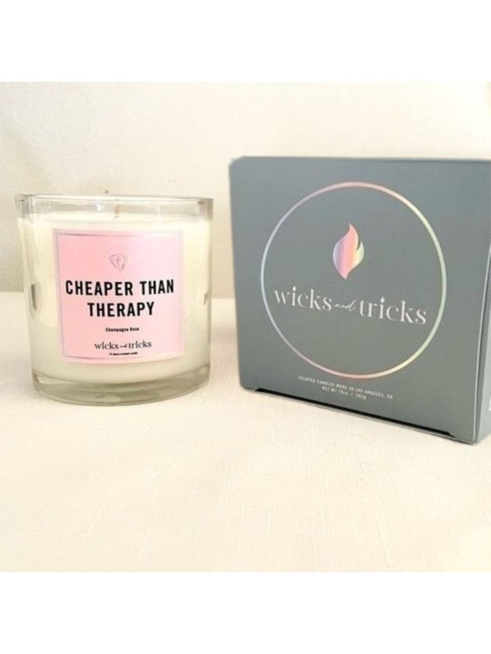 Wicks and Tricks Cheaper Than Therapy Candle 10 oz Coconut Wax Jar